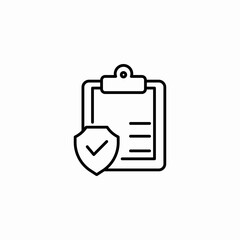 policy document shield icon sign vector