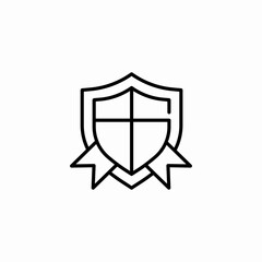 shield ribbon security icon sign vector