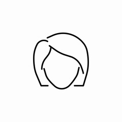 short bob haircut swoop icon sign vector