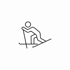 snowboarding with pole icon sign vector