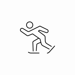 speed ice skating icon sign vector