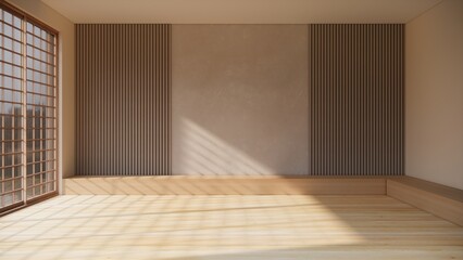 Obraz premium empty room with wooden floor
