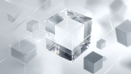 Abstract geometric shapes, light and transparency