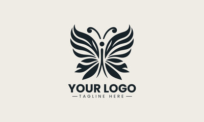 Fototapeta premium Iconic butterfly logo representing freedom and elegance in minimalist modern vector illustration design