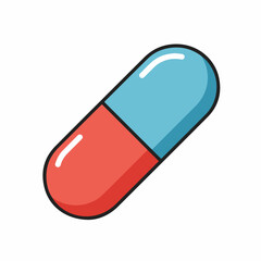 Single Isolated White Pharmaceutical Pill or Tablet Drug Medicine