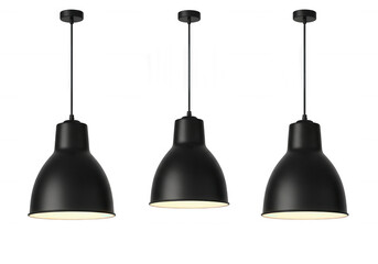 Naklejka premium Black pendant lamps hanging lights isolated on a transparent background