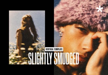 Slightly Smudged Halftone Poster Effect Mockup