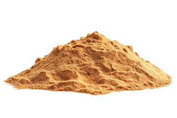Tan mound of fine granular powder on a black background