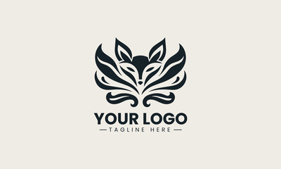 Obraz premium Butterfly fox logo combining animal and insect elements in minimalist vector design illustration