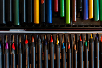 Pastel colorful pencils for drawing