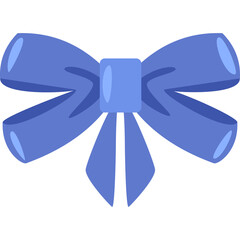 A Simple Blue Bow Tied with Ribbon on a Transparent Background Perfect for Gifts and Decorations