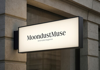 Elegant Minimalist Storefront Sign Mockup PSD