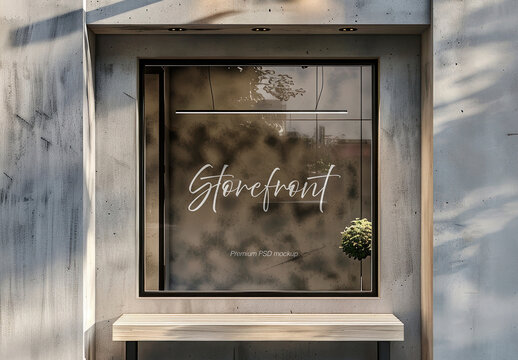 Elegant Storefront Window Mockup PSD