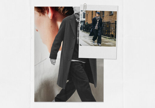 Fashion Collage Showcasing Urban Style Mockup PSD