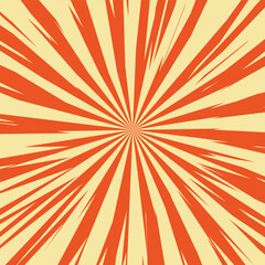 Pop art radial colorful comics book magazine cover. Striped digital background. Cartoon funny retro pattern strip mock up. Vector halftone illustration. Sunburst, starburst shape.