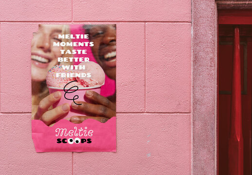 Friends Enjoying Delicious Ice Cream Mockup PSD