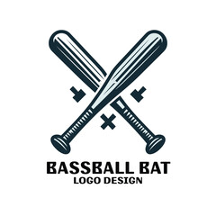 Bassball Bat Vector Logo Design