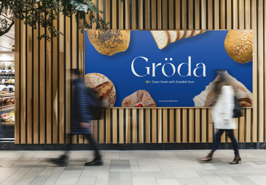 Modern Bakery Advertisement Display Mockup PSD