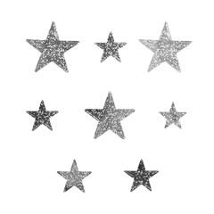 Glittering Silver Star Sticker Set, Isolated
