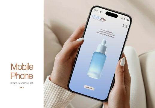 Realistic Mobile Phone Mockup PSD