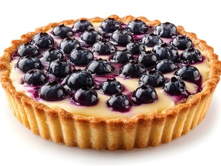 Freshly baked blueberry tart with a golden crust and creamy filling