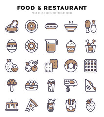 icons set. Food and Restaurant for web. app. vector illustration.