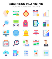 Simple Set of Business Planning Related Vector Flat Icons.