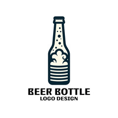 Beer Bottle Vector Logo Design