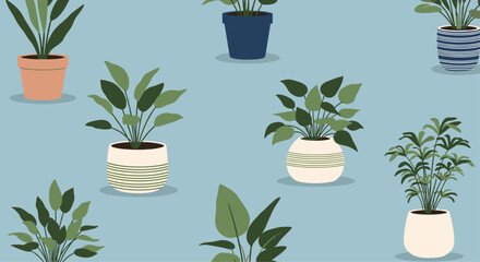 Bring nature inside with this trendy potted plant pattern for fresh interior designs and modern botanical accents
