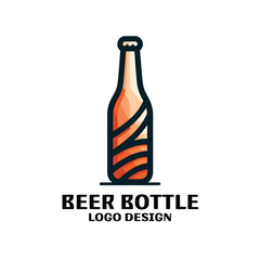 Beer Bottle Vector Logo Design