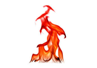 Dynamic red and orange flame PNG isolated on transparent background, fiery design element for graphic projects and creative compositions
