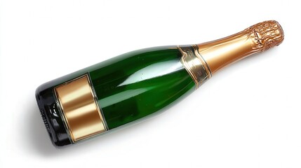 Champagne bottle isolated on white background