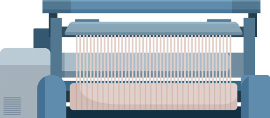 Modern automated loom weaving fabric in textile industry, creating cloth and textiles