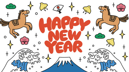 2026年馬年の年賀状バナー