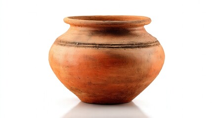 Clay pot isolated on white background