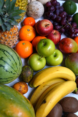 Healthy Diet Concept with Fresh Fruits Background.