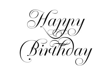 Happy Birthday - Happy Birthday handwritten text lettering on white background
