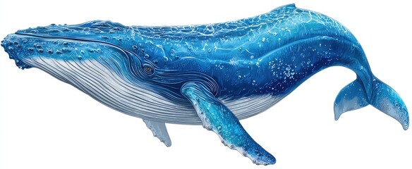 Detailed Illustration of a Blue Whale