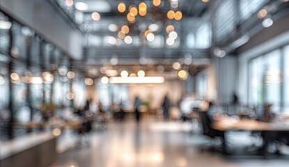 Blurred interior of a modern workspace