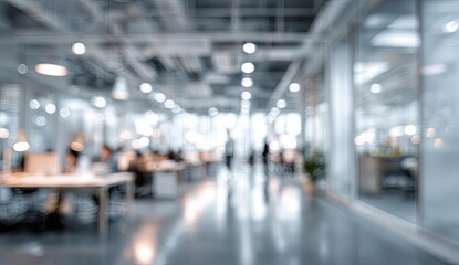 Blurred interior view of a modern office space