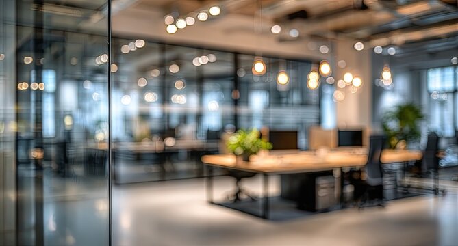 Blurred modern office interior (1) - Powered by Adobe