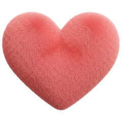 A Soft Heart Representing Love And Comfort, Cut Out, Clipping Path, Isolated on a Transparent PNG Background.