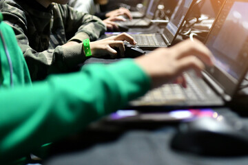 Gaming atmosphere at tech convention