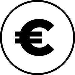 Euro sign outline icon vector