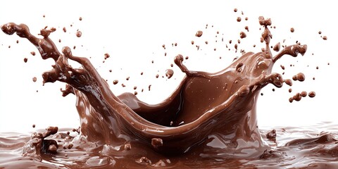 Chocolate splash on white background