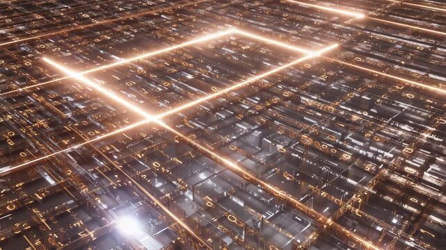Abstract digital network background animation for technology and data visualization use cases