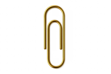 Golden paper clip metal office stationery tool