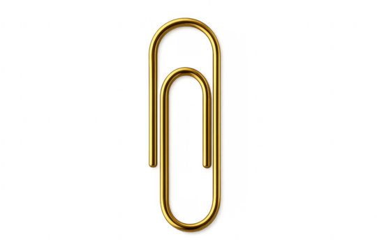 Golden paper clip metal office stationery tool