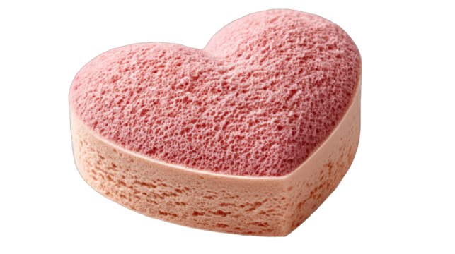 A Delicate Light Pink Heart Shaped Mousse Cake With A Textured Frosting On A Transparent Background Perfect For Valentines Day or Romantic Celebrations - Powered by Adobe