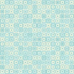 A seamless repeating pattern of light blue and cream colored squares with a subtle textured effect.